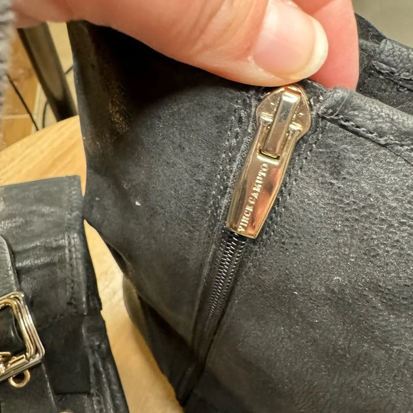 Vince Camuto black boots with gold accents - Picture 4 of 8